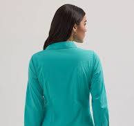 Top Women's (112358060) - Wrangler Retro® Long Sleeve Solid Shirt - Bright Aqua