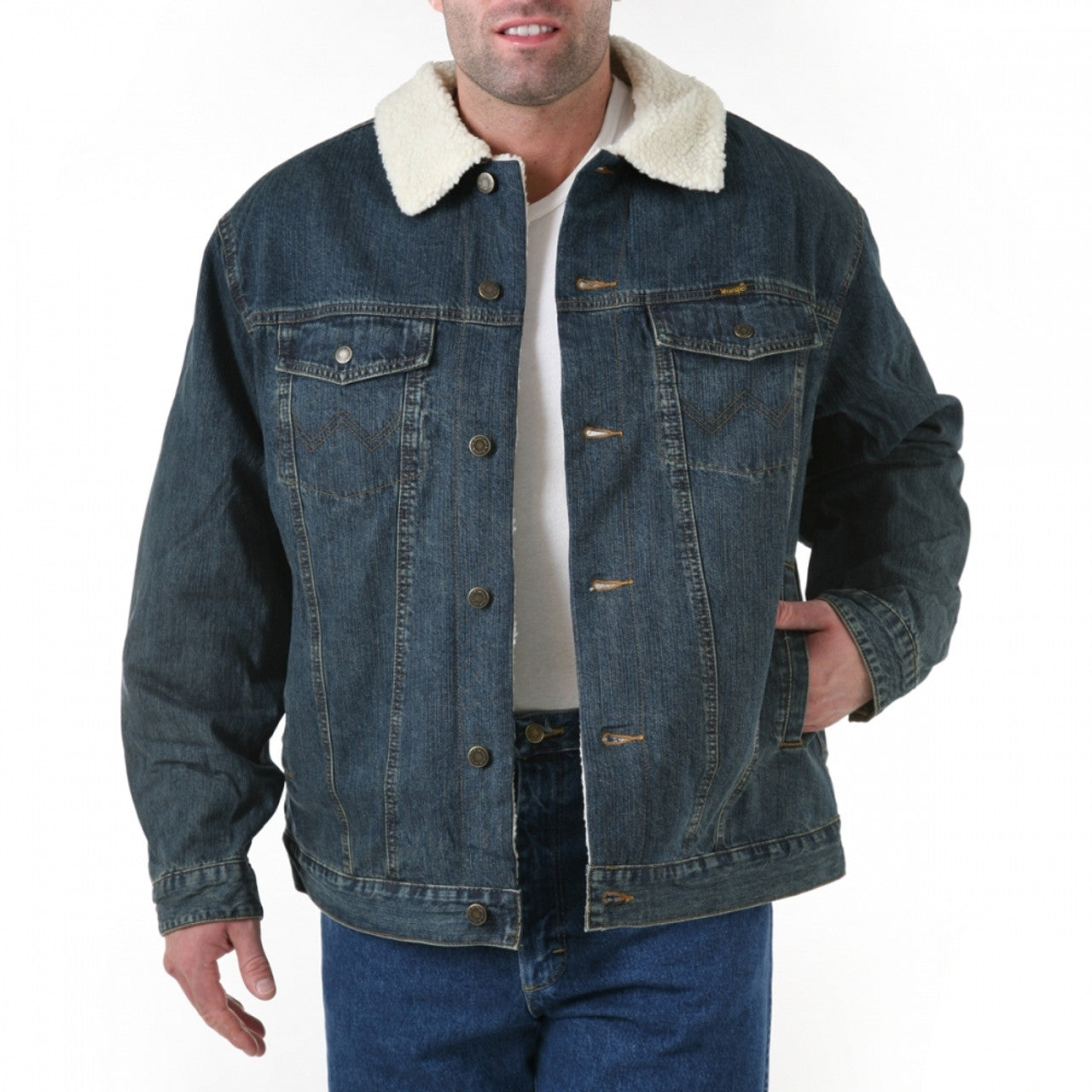 Denim Jacket Men's (74256RT) - Wrangler® Sherpa Lined Denim Jacket