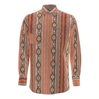 Top Men's SZN (112344417) - Wrangler® Checotah® Western Long Sleeve Shirt Rust