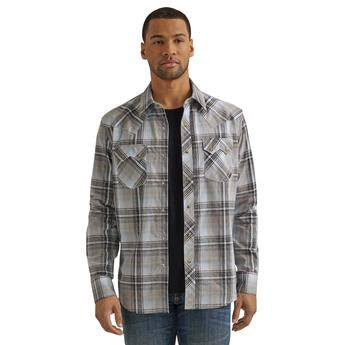 Top Men's SZN (112344302) - Wrangler Retro® Long Sleeve Shirt - Modern Fit Grey
