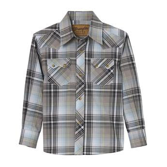 Top Boy's SZN (112344305) - Boys Wrangler Retro® Long Sleeve Shirt - Gray