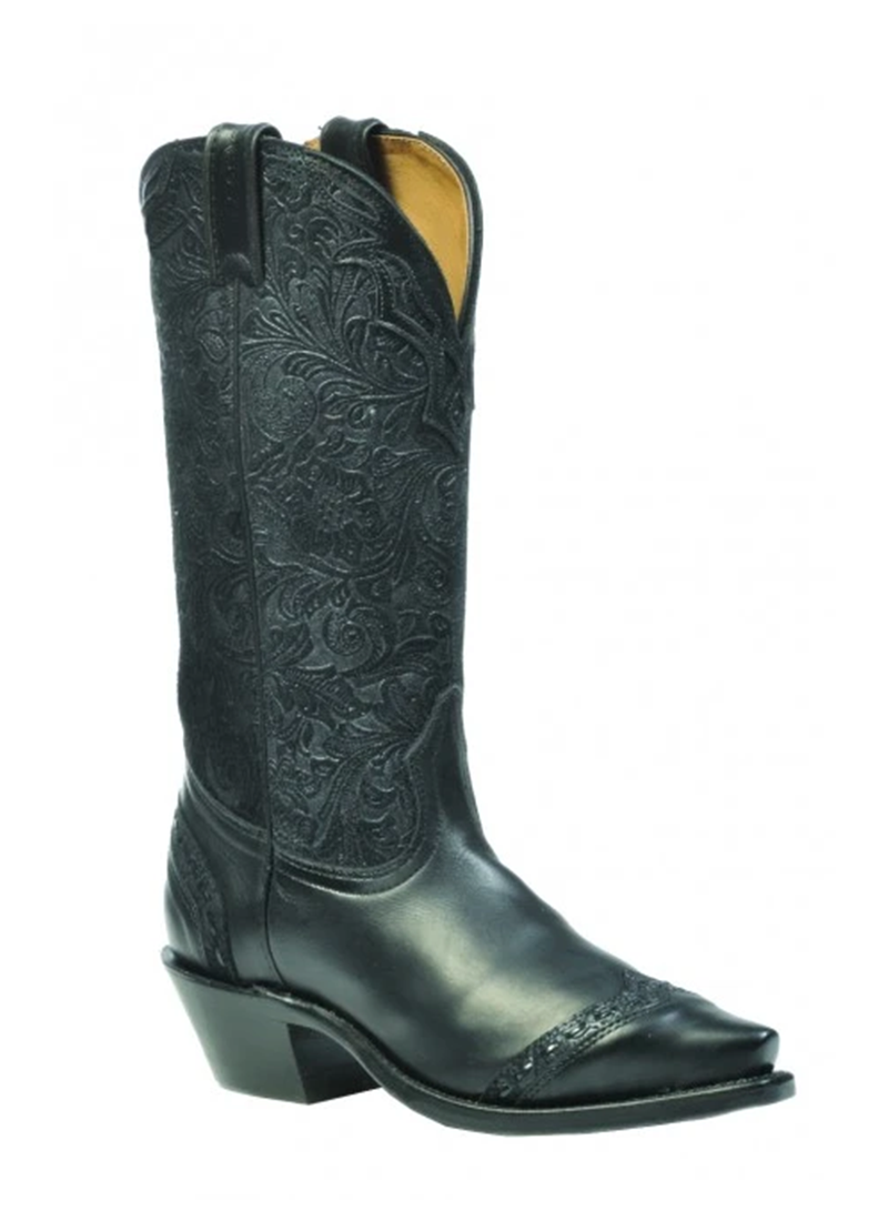 Boot Women's (1656) - 13" Western Cowboy Snip Toe in Selvaggio Black & Barocco Blue