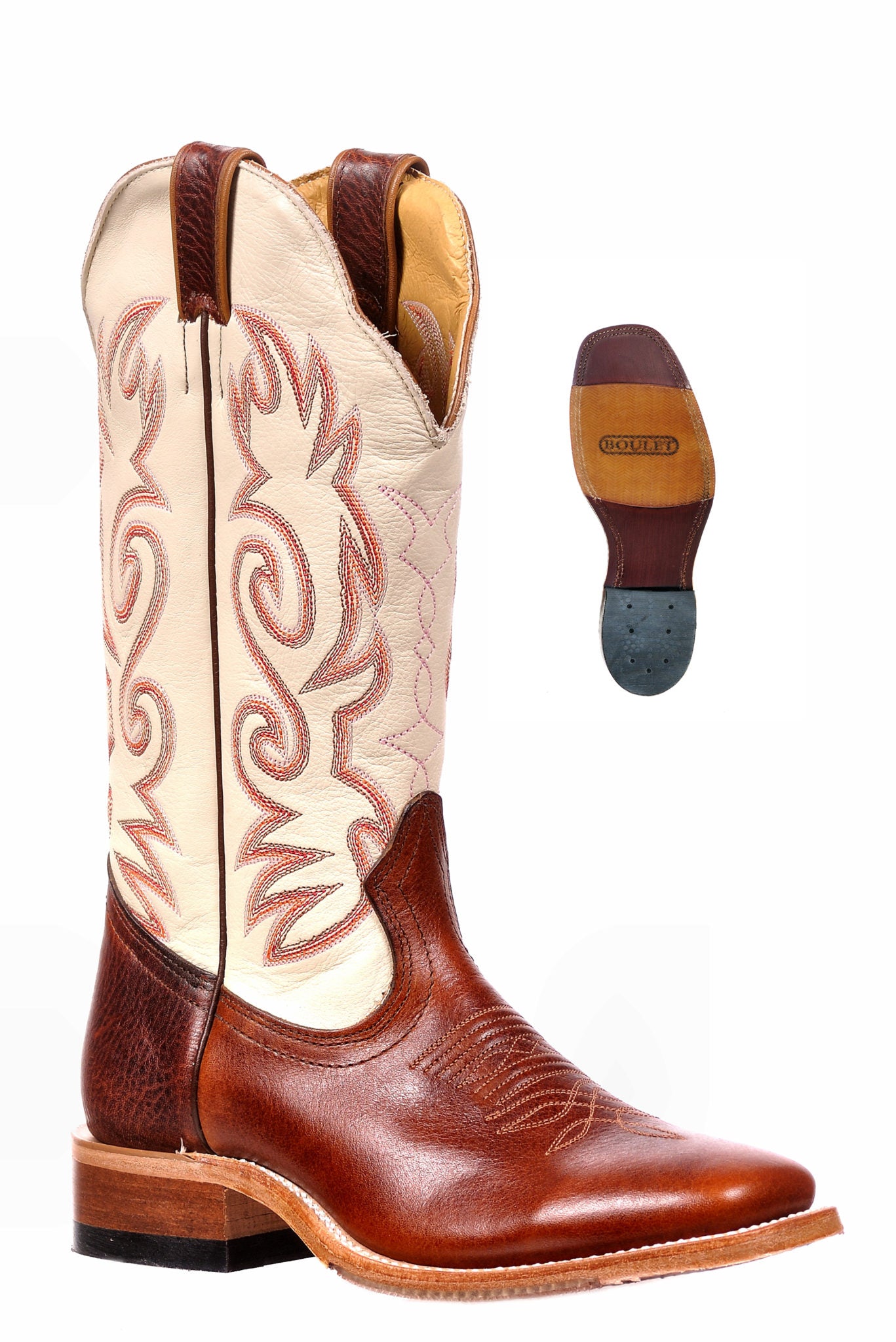 Boot Women's (2905) - 13" Wide Square Toe in Freeport Burnt Maple and Lucious Bone