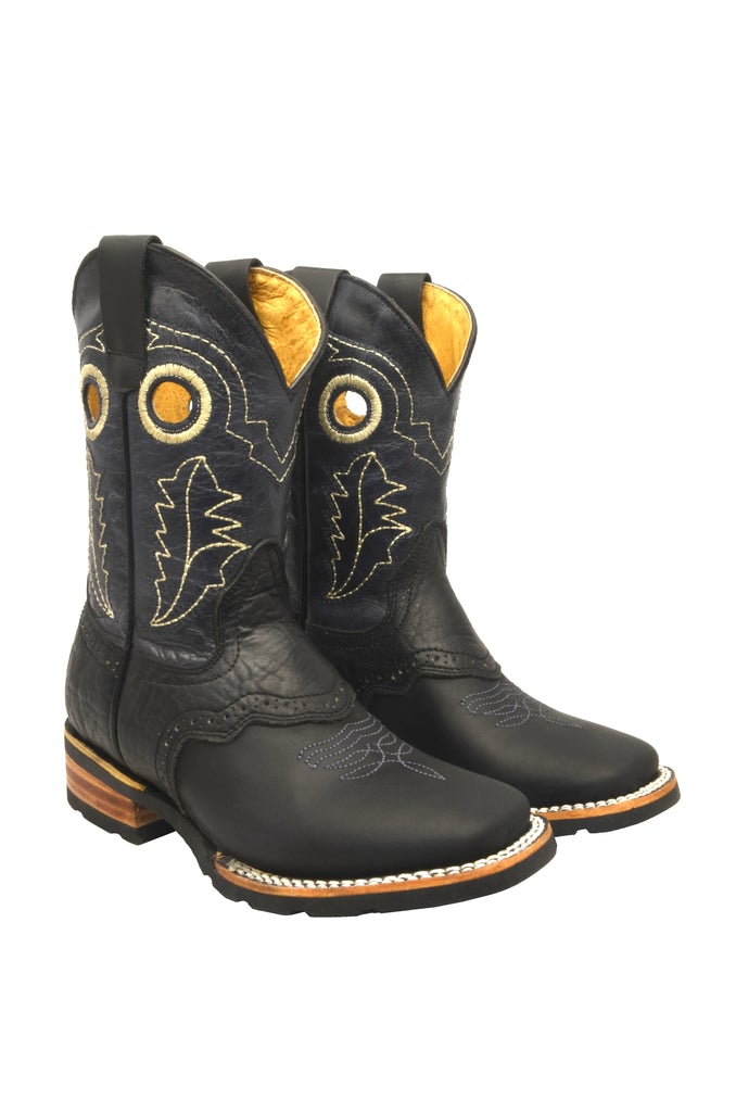 Boot Kids (3001) - Kid's Rodeo Boots in Bull Black