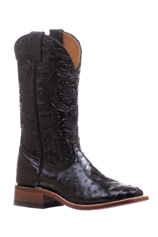 Boot Women's SO (5525) - Boulet 13" Exotic Wide Square Toe Ostrich Black