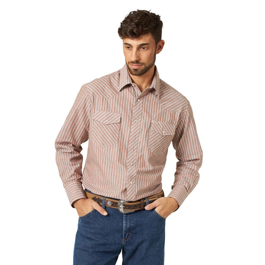 Top Men's (75201AA) - Wrangler® Sport Western Snap Shirt Long Sleeve Stripe