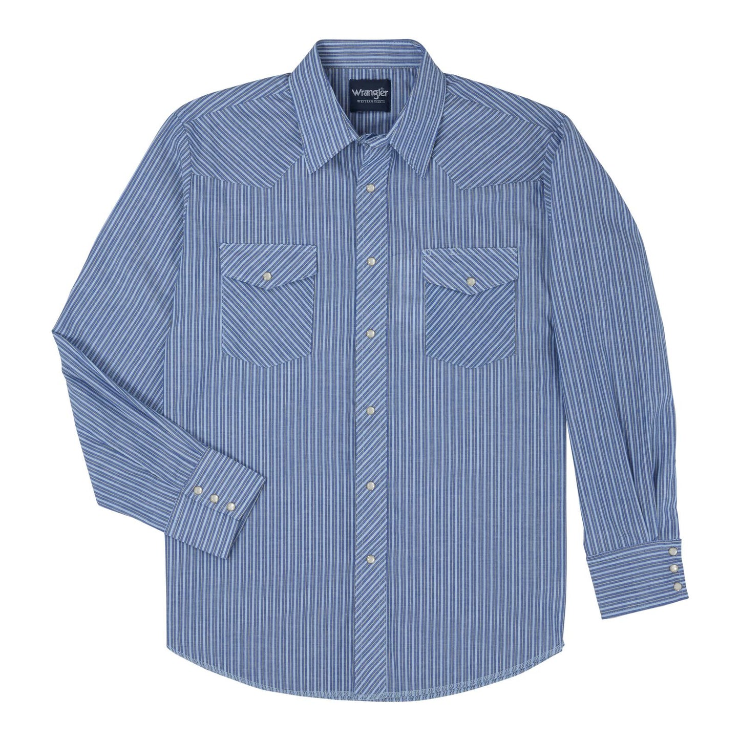Top Men's (75201AA) - Wrangler® Sport Western Snap Shirt Long Sleeve Stripe