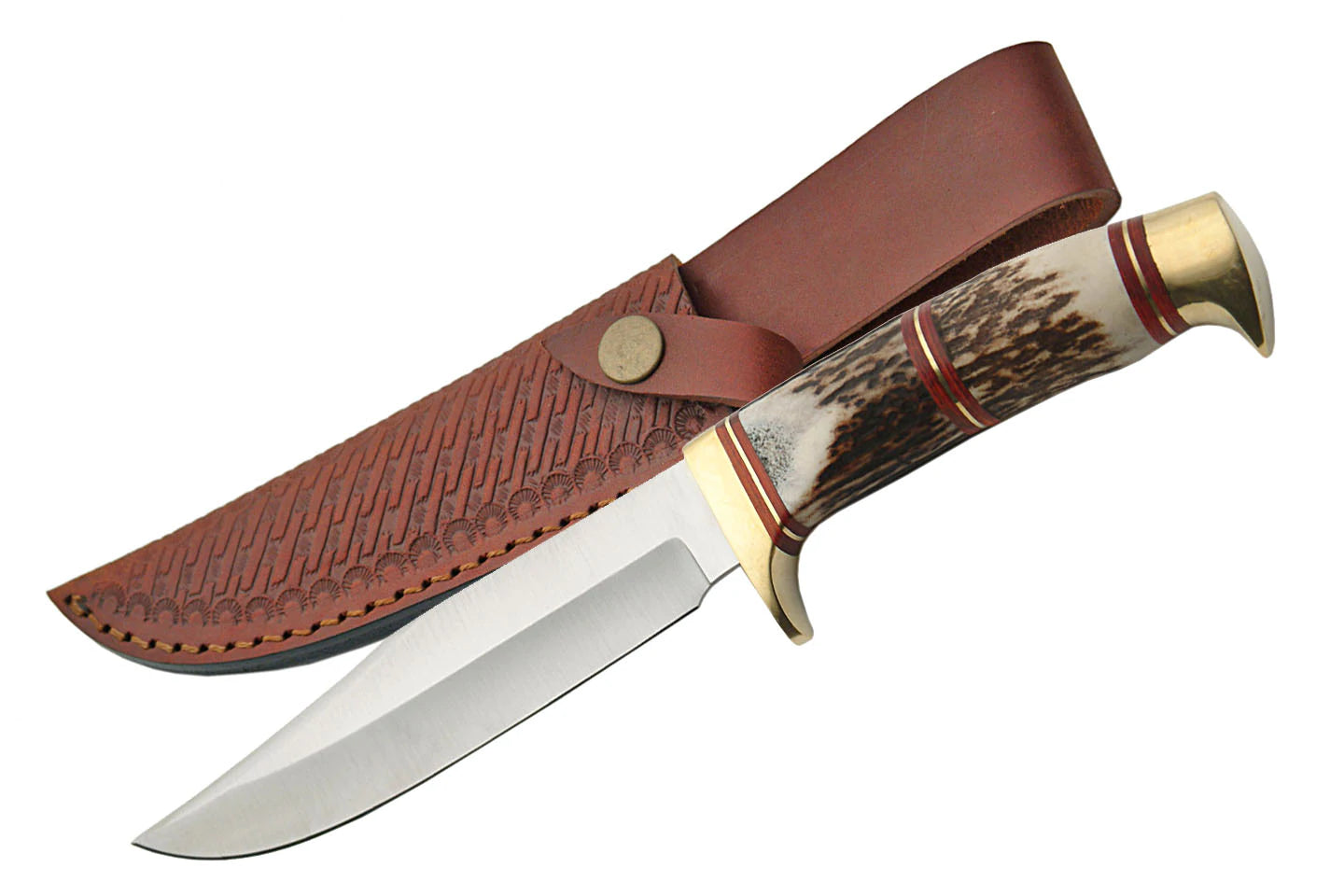 Knife (SS-3318) - 9.75" Steel Wolf Stag Hunting Knife