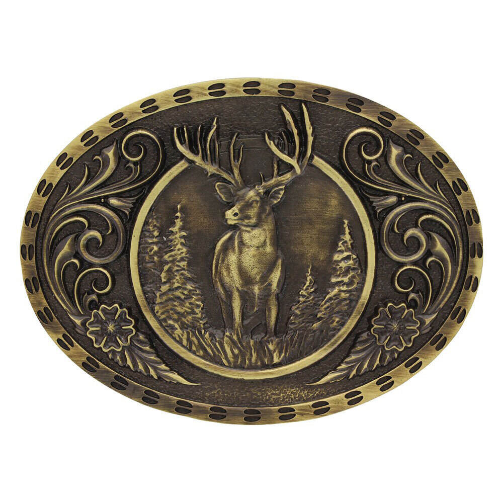 Buckle (A507C) - Heritage Outdoor Series Wild Stag Carved