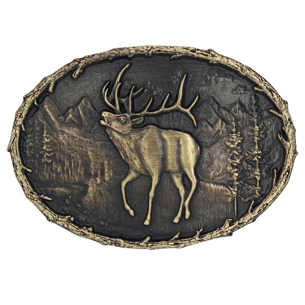 Buckle (A889) - Best of the Buglers Elk Heritage Attitude Buckle
