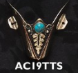 Boot Tip (AC19TTS) - Small Silver with Turquoise Stone