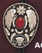 Bolo Tie (AC55R) - Oval with Red Stone