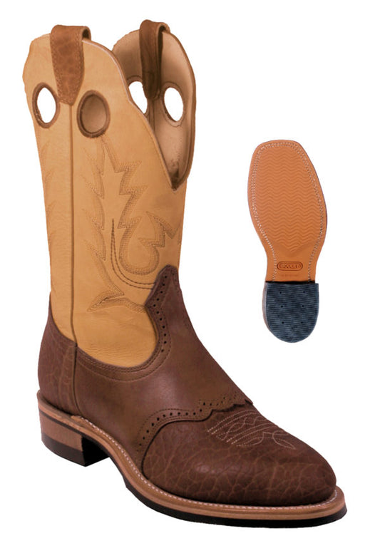 Boot Men's SO (2044) - Boulet 12" Round Toe in Bullhide Cognac and Deerlite Butterscotch