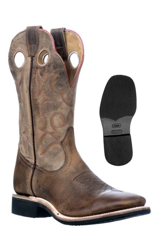 Boot Men's (9347) - 12" Wide Square Toe Two Toned Rustic Tang and HillBilly Golden