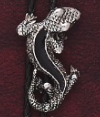 Bolo Tie (1751-B) - Silver and Black Lizard
