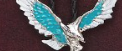 Bolo Tie (2072-T) - Silver and Turquoise Eagle
