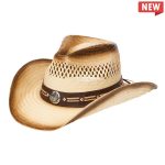 Hat (CH20-2290) - Saddleback Western Toyo Straw Hat in Tea Stain One Size Fits Most