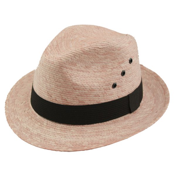 Hat (FD-900) - Cain Palm Leaf Straw Unisex Fedora