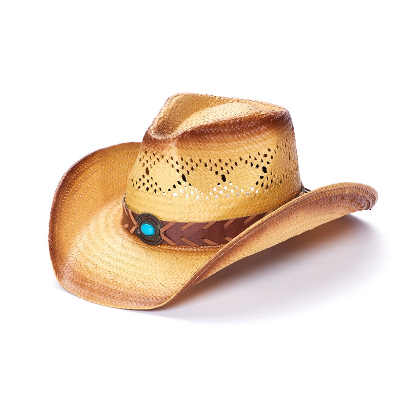 Hat (TX-2270) - Toyo Straw Vented Saddleback One Size Fits Most Western Hat
