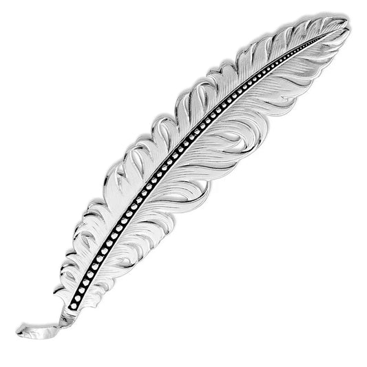 Jewelry(HF4059BK) - Silver Feather Hat Pin