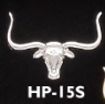 Hat Pin (HP-15S) - Small Silver Longhorn