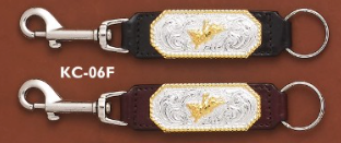 Keychain DC (KC-06F) - Leather with Silver and Gold Bronco