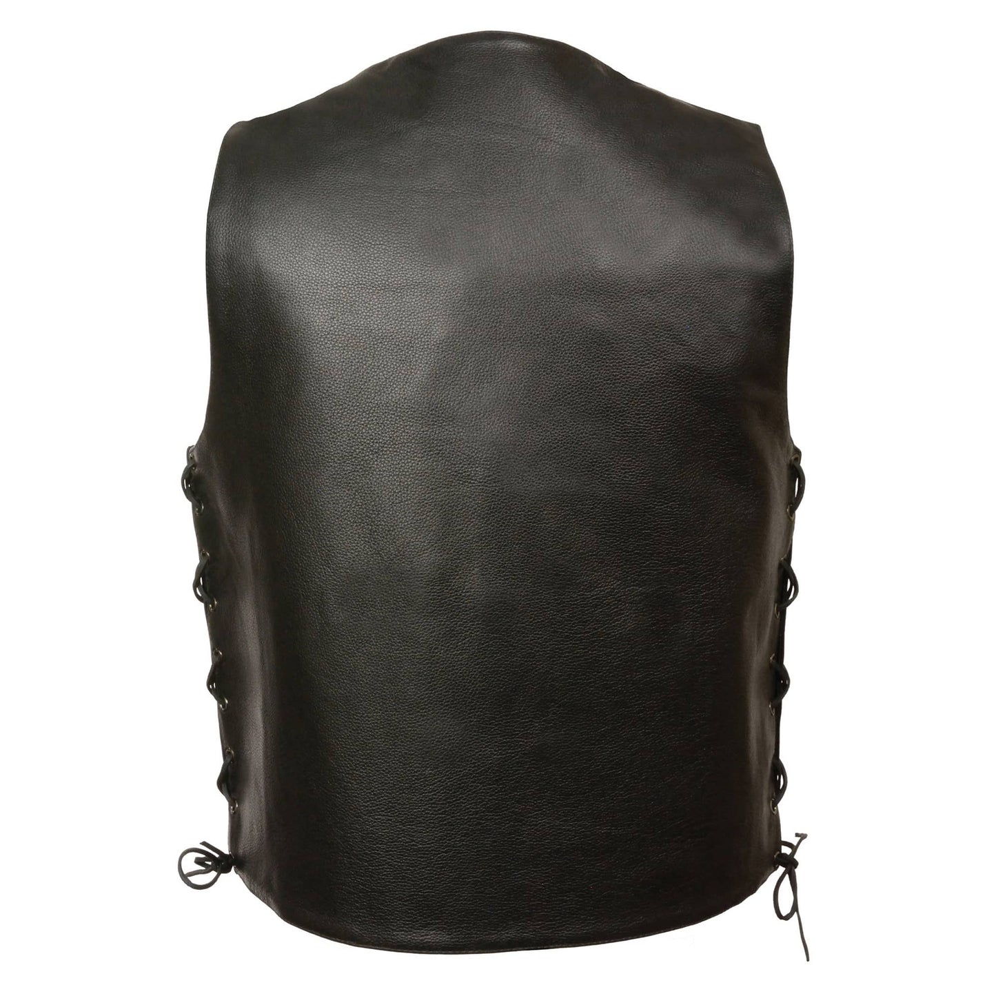 Leather Vest SO (LKM3701) - Men’s Side Lace Vest with Buffalo Snaps