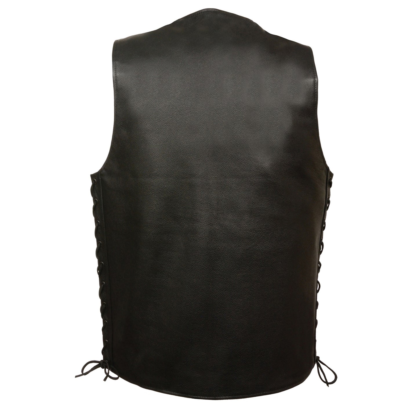 Leather Vest (MLM3520) - Men’s Straight Bottom Side Lace