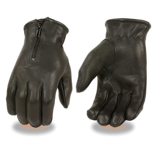 Gloves (SH867) - Men’s Deerskin Unlined Gloves w/ Zipper Closure