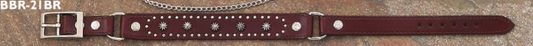 Boot Strap (BBR-21BR) - Brown Leather with Studs and Conches