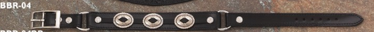 Boot Strap (BBR-04) - Black Leather with Conches