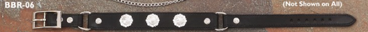 Boot Strap (BBR-06) - Black Leather with Rosette
