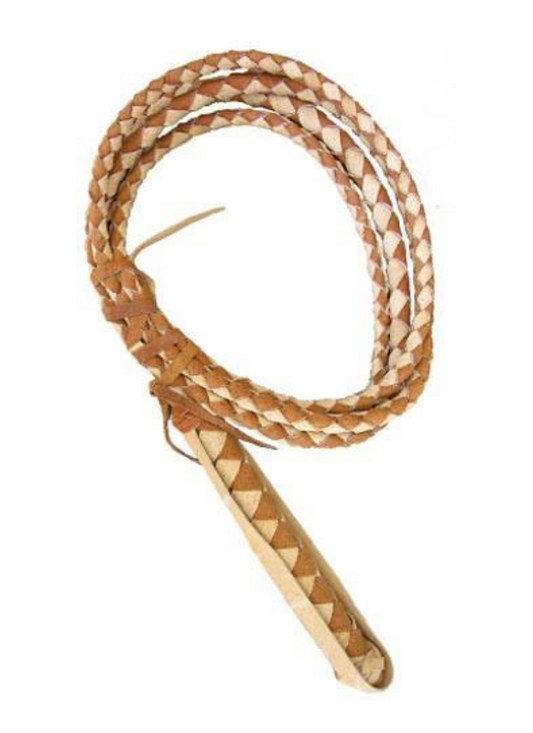 Whip (8343) - Two Tone Coffee & Cream Leather Whip