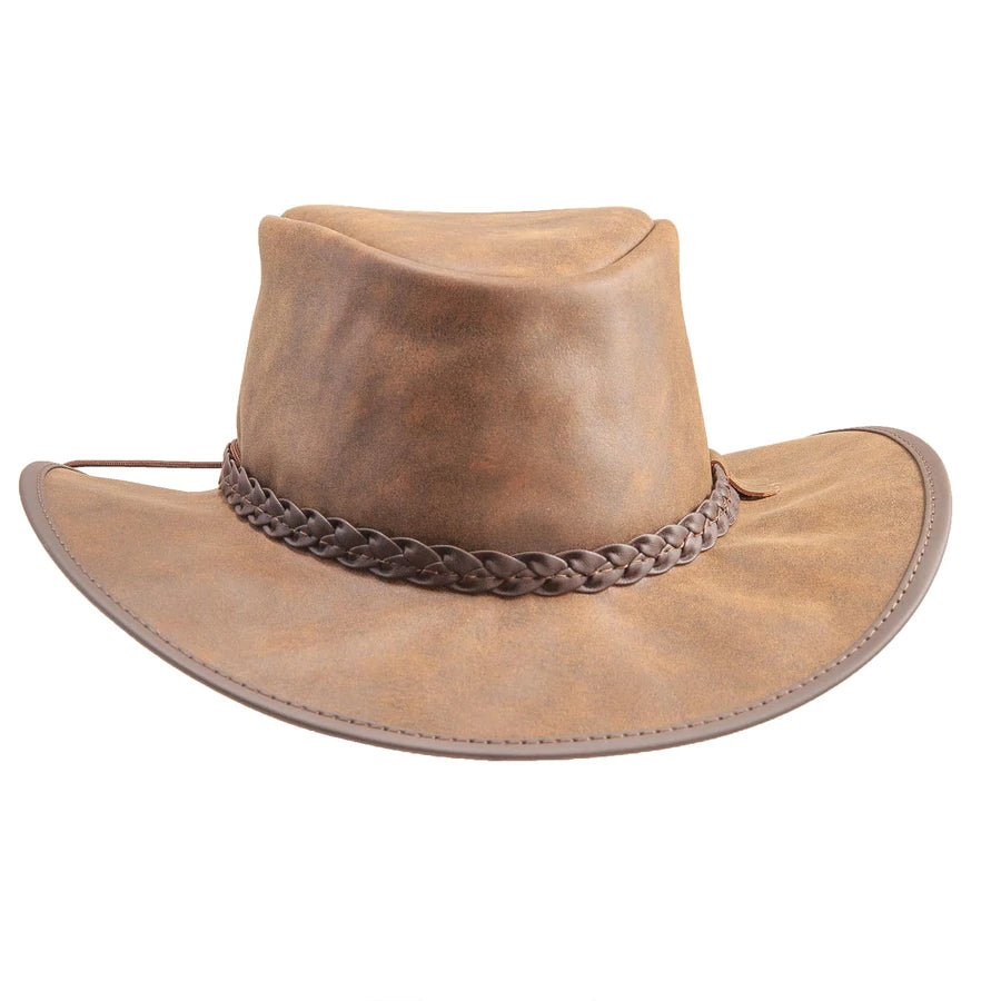 Hat (CRUB2XXCRMO) - Men's Bomber Brown Crusher Leather Outback