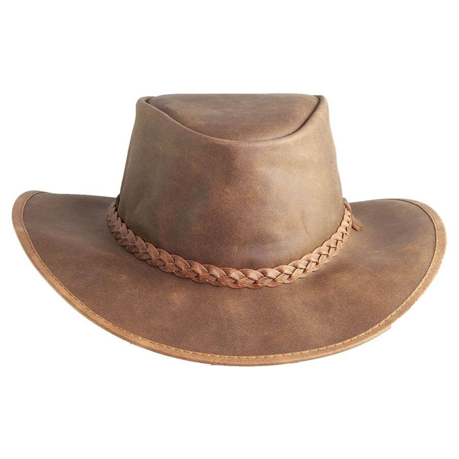 Leather cheap crusher hat