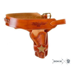 Holster (721-BR) - Leather Single Revolver with Bullets