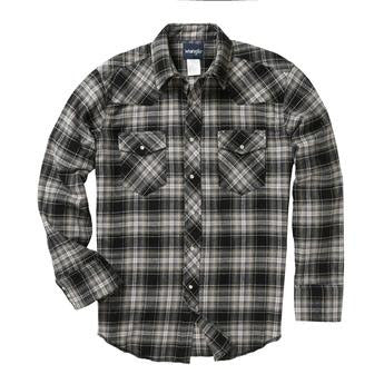Top Men's (75098AA) - Wrangler® Flannel Plaid Long Sleeve Shirt