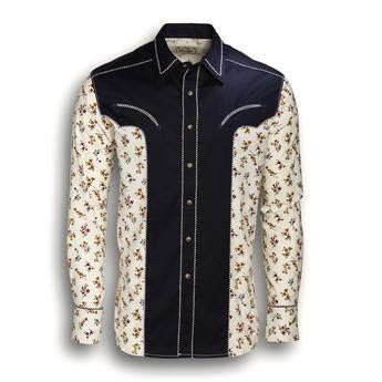 Top Men's SZN (112345062) - Wrangler® Rodeo Ben Long Sleeve Shirt - Tan/Navy