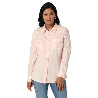 Top Women's (112329680) - Wrangler® Retro Woven Shirt - Pink/White