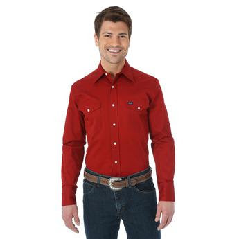 Top Men's (MACW06R) - Wrangler® Advanced Comfort Long Sleeve Workshirt Red